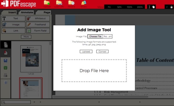 PDFescapeでPDFに画像を追加する